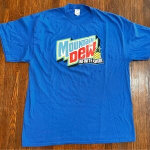 Mountain Dew XL Infinite Swirl Soda  Pineapple Blue T-Shirt  Port&Co